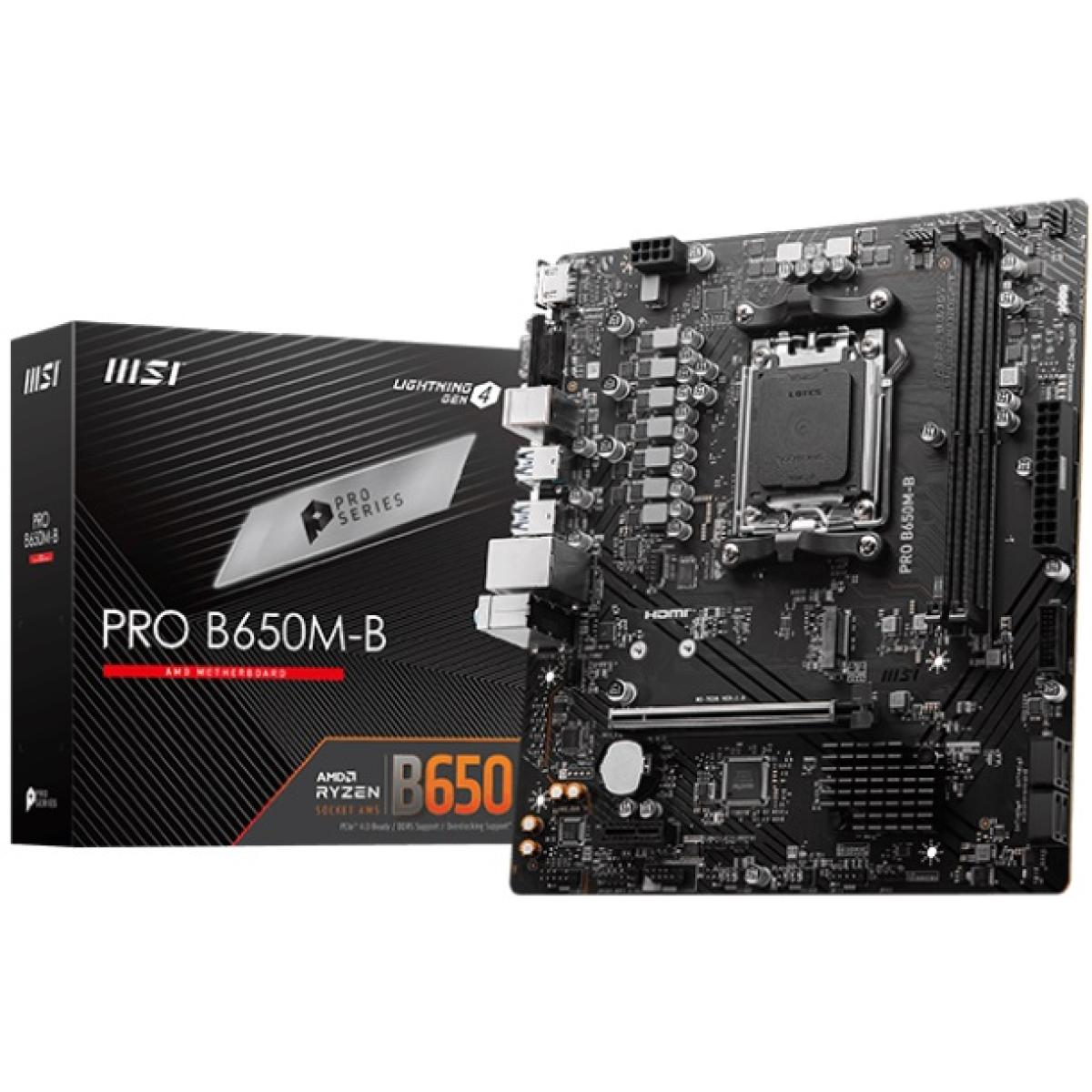 MSI PRO B650M-B AMD RYZEN 7000 Series AM5 Gaming MotherBoard MSI PRO B650M-B AMD RYZEN 7000 Series AM5 Gaming MotherBoard